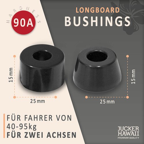 JUCKER HAWAII Longboard BUSHINGS 90A zwart - voor alle trucks